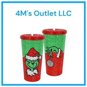 Festive Grinch Rhinestone Tumbler